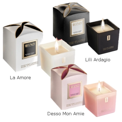 Świece sojowe JFenzi o zapachu perfum - zestaw 3 świec, La Amore, Lili Ardagio, Desso Mon Amie