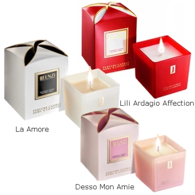 Świece sojowe JFenzi o zapachu perfum - zestaw 3 świec, La Amore, Ardagio Affection, Desso Mon Amie